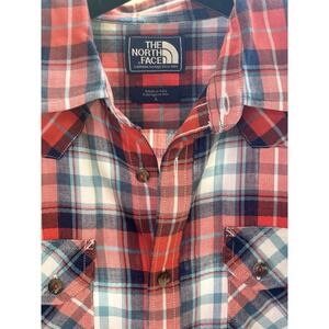 THE NORTH FACE L BUTTON DOWN SHIRT MENS Double Pockets‎ Logos Short Sleeves